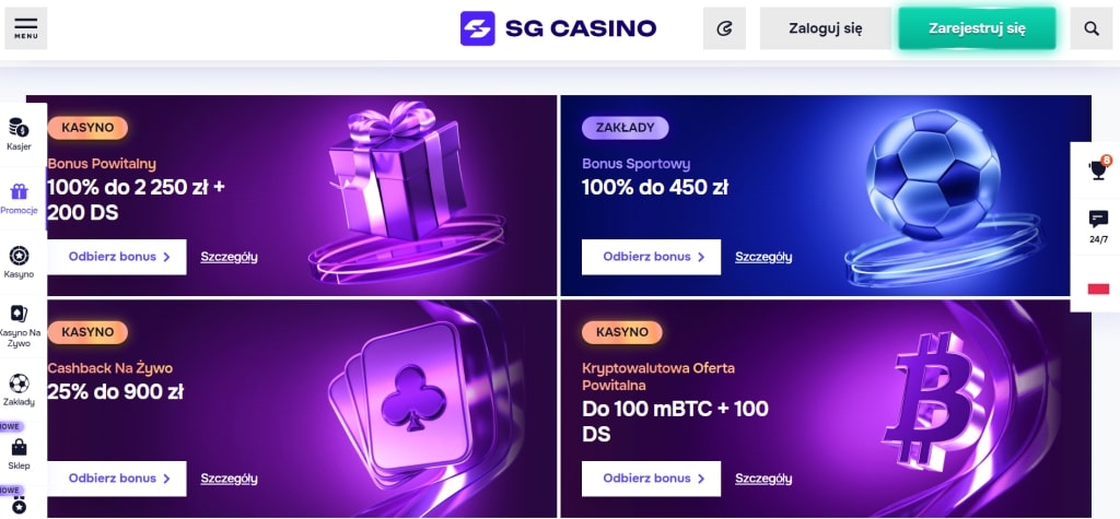 Sg Casino bonus bez depozytu